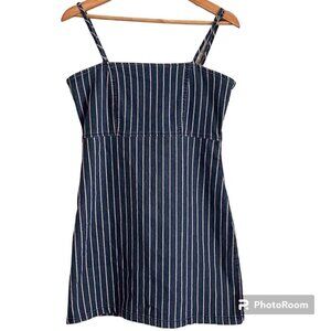 Altard State Womens Denim Stripe Mini Dress Sz M Cotton Coastal Cowgirl Festival